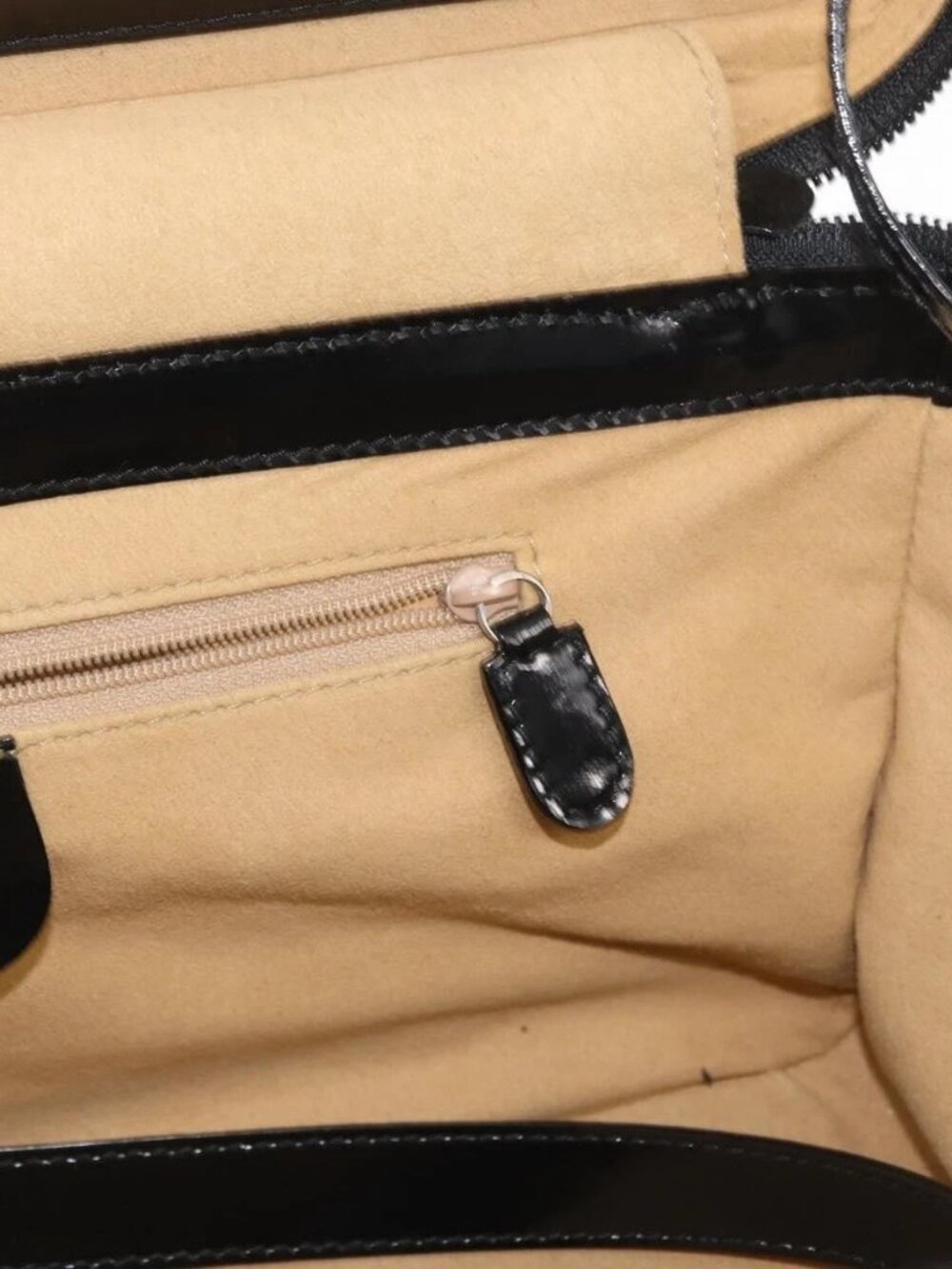 GUCCI Bamboo Vanity Hand Bag Patent 2way Black Silver 013 122 2491 Auth bs33063 - Picture 12 of 16
